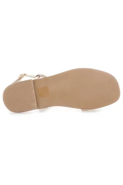 Sandali Crema Flat con Dettaglio Catena Ferre' F251