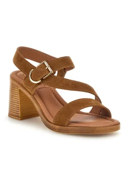 Sandali Cuoio con tacco e fibbia Pittarello look MK3909214