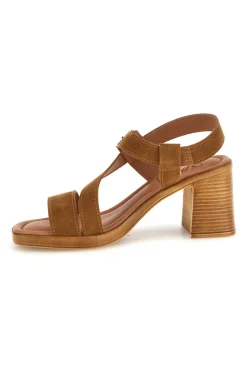Sandali Cuoio con tacco e fibbia Pittarello look MK3909214