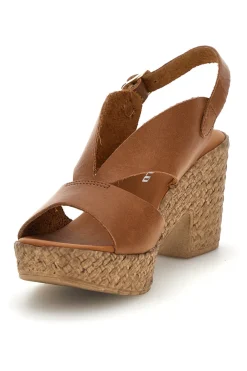 Sandali Cuoio Con Tacco Intrecciato Pittarello 7484313