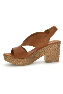 Sandali Cuoio Con Tacco Intrecciato Pittarello 7484313