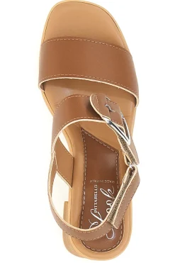Sandali Cuoio con Tacco Medio a Blocco PITTARELLO LOOK MK3619214
