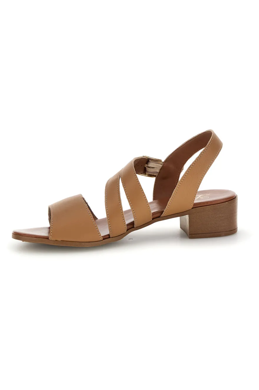 Sandali cuoio in vera pelle con cinturini e fibbia Pittarello Look 243050