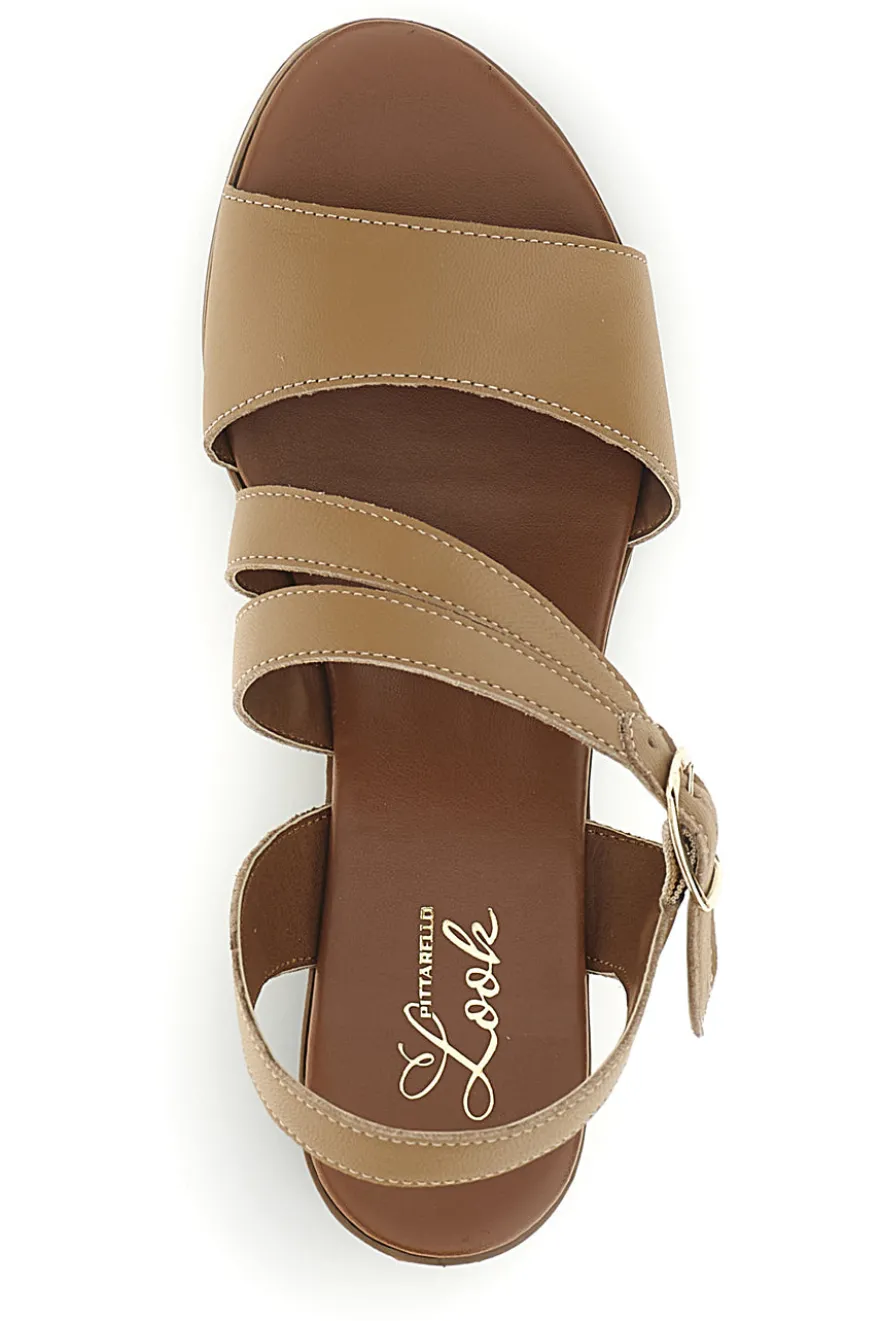 Sandali cuoio in vera pelle con cinturini e fibbia Pittarello Look 243050