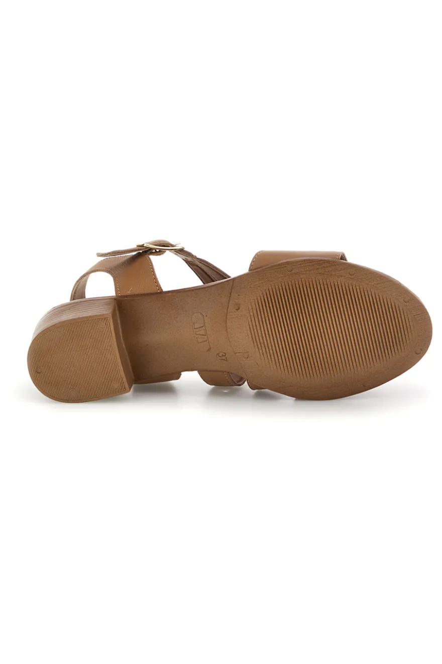 Sandali cuoio in vera pelle con cinturini e fibbia Pittarello Look 243050