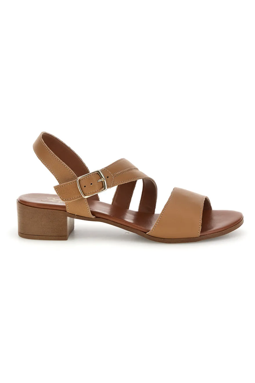 Sandali cuoio in vera pelle con cinturini e fibbia Pittarello Look 243050