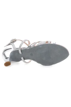 Sandali Da Ballo Argento Con Suola In Pelle Mon Dieu 1460503