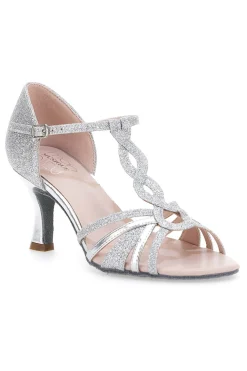 Sandali da Ballo Argento Con Strass Mon Dieu 1460404