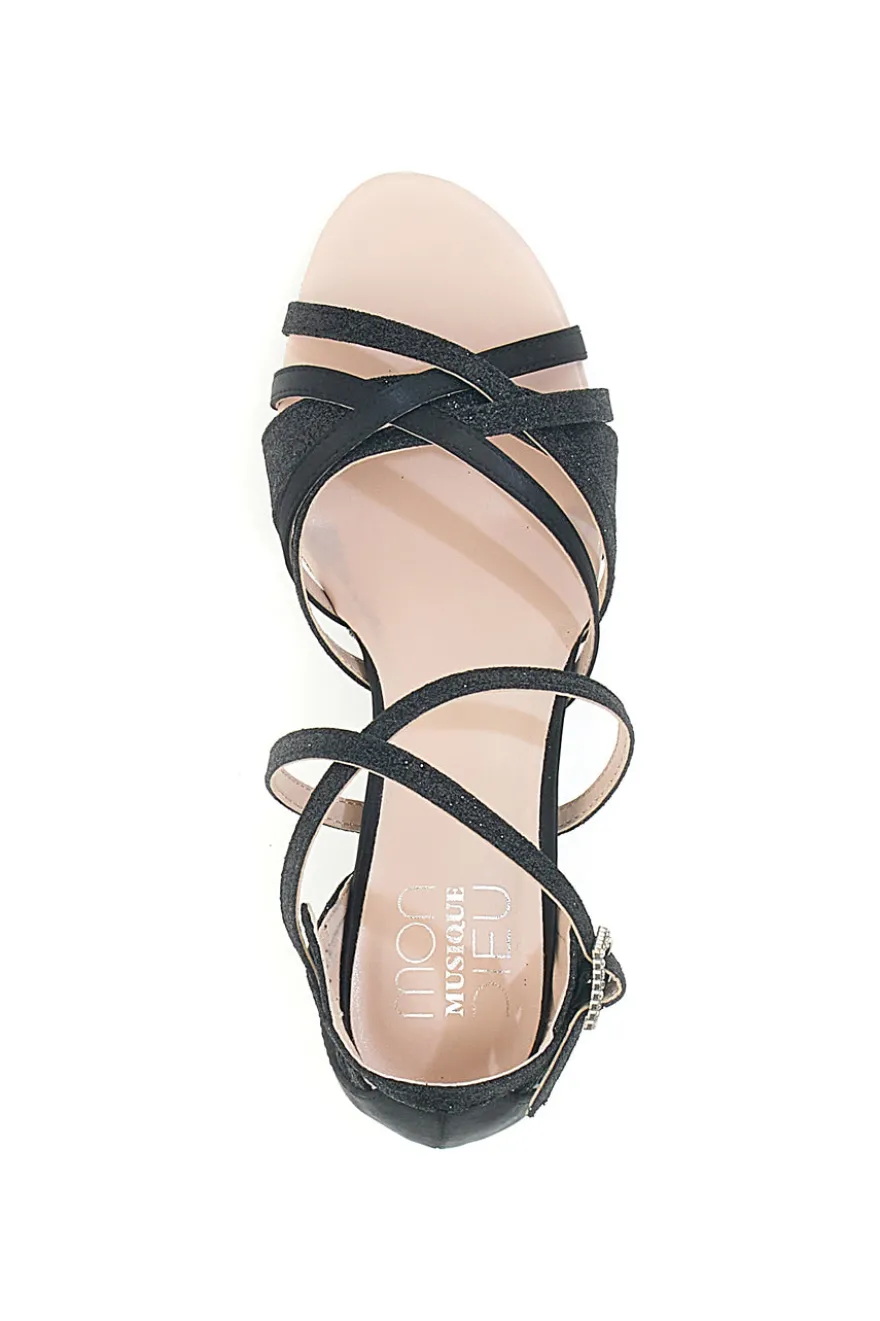 Sandali Da Ballo Neri Con Suola In Pelle Mon Dieu 1460503