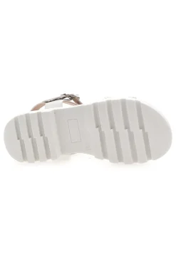 Sandali da bambina bianchi con fascia intrecciata Pitt kids 392639S