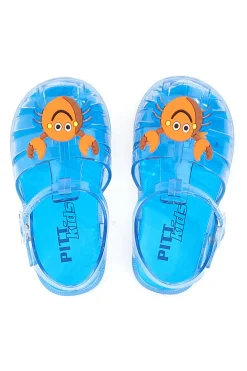 Sandali da mare blu trasparenti con granchietto Pitt Kids 3142667