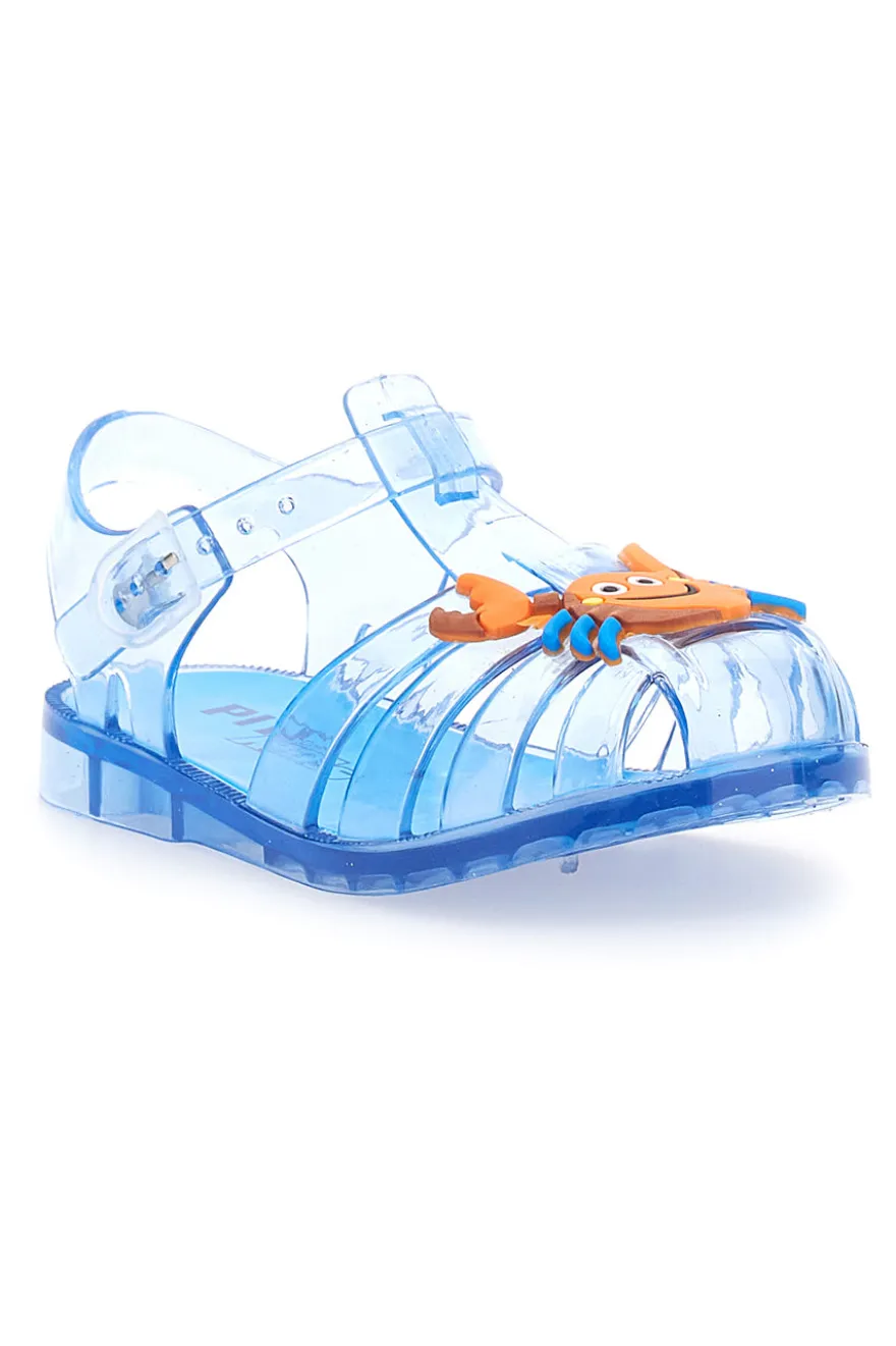 Sandali da mare blu trasparenti con granchietto Pitt Kids 3142667