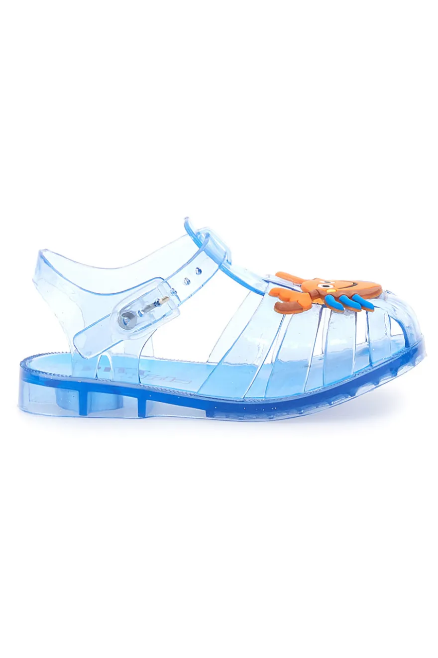 Sandali da mare blu trasparenti con granchietto Pitt Kids 3142667