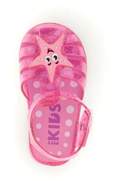 Sandali da mare rosa trasparenti con stella Pitt Kids 3142664