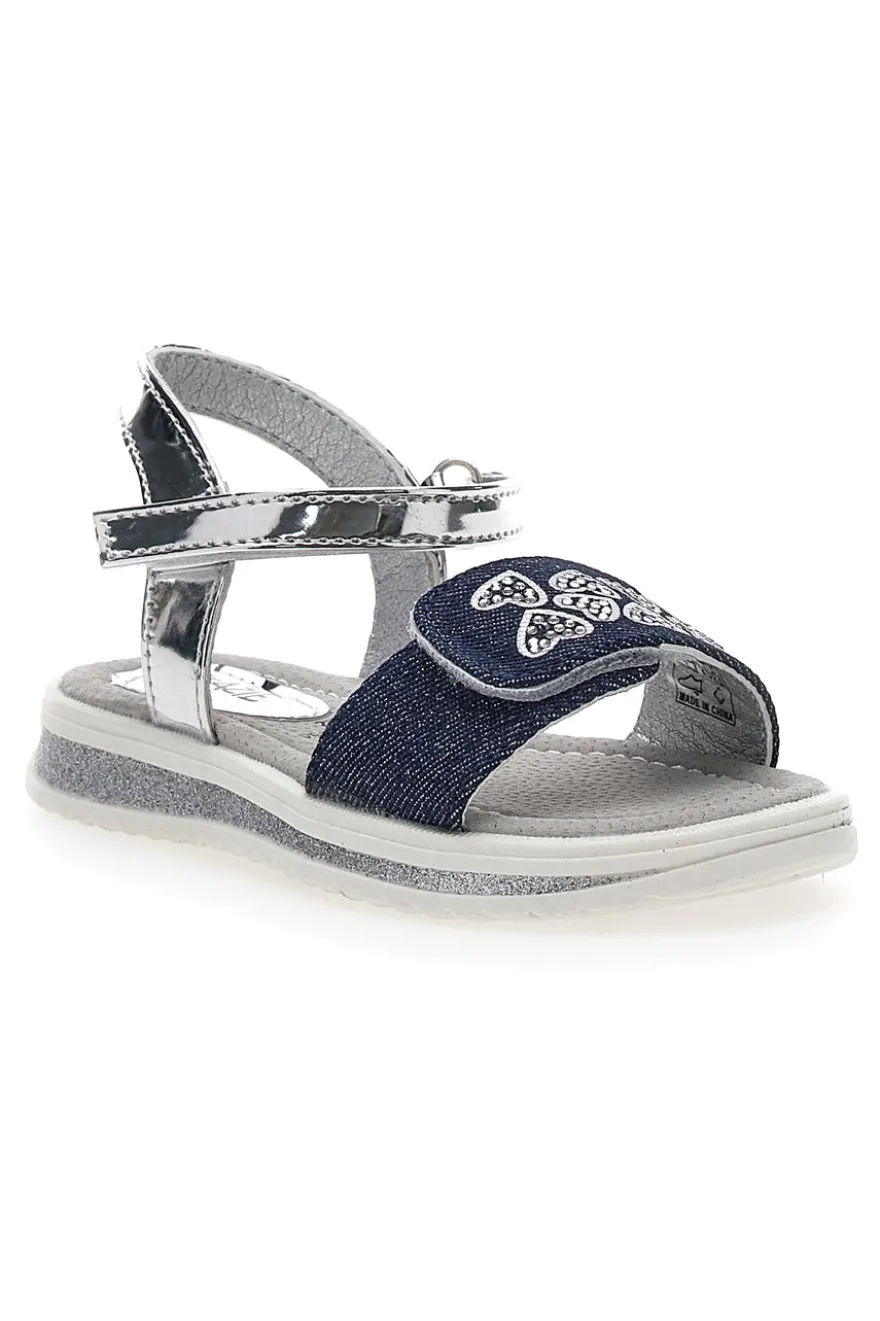 Sandali Denim e Argento Con Chiusura Strappo Grazie Girl 218734