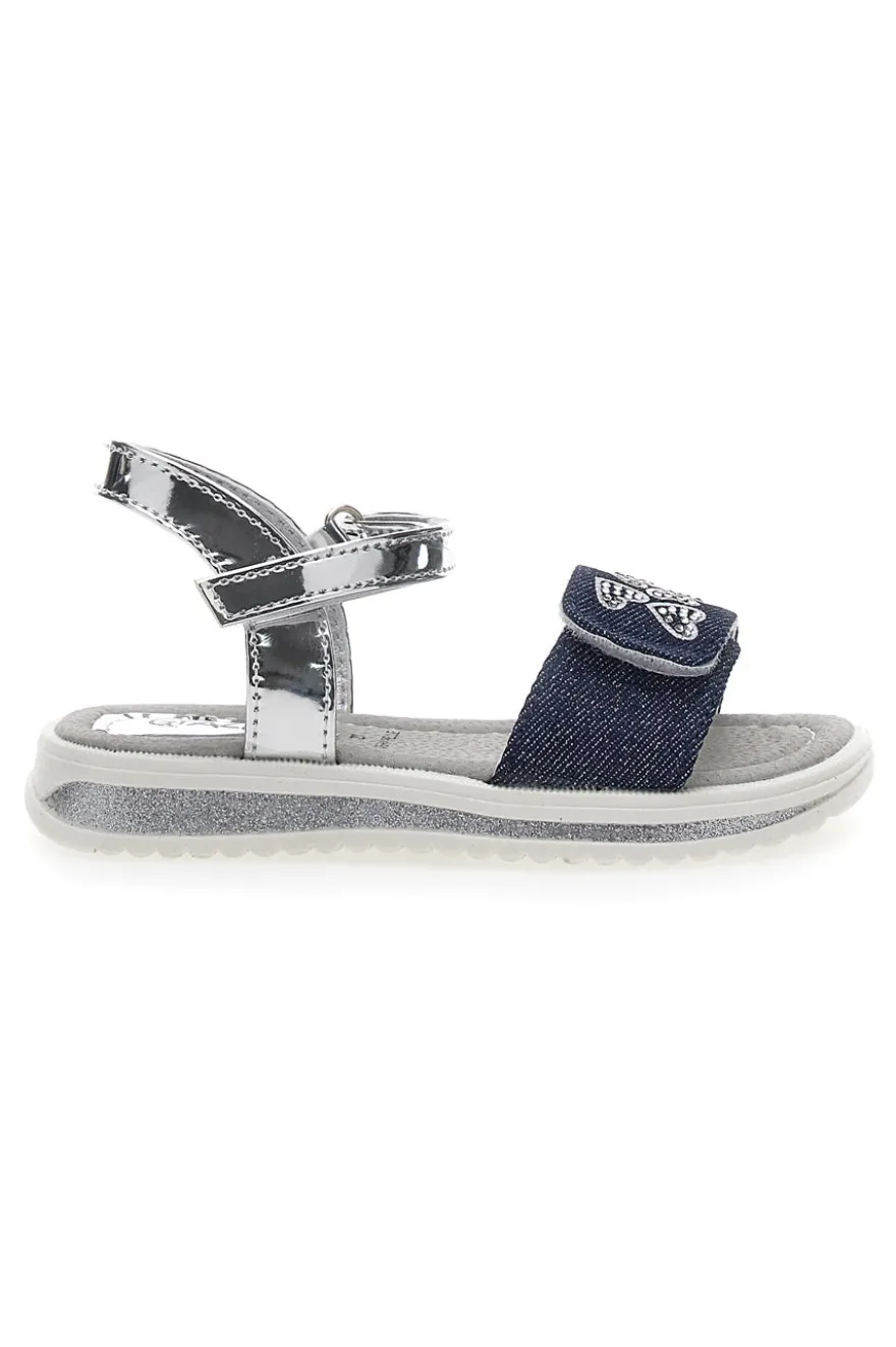 Sandali Denim e Argento Con Chiusura Strappo Grazie Girl 218734