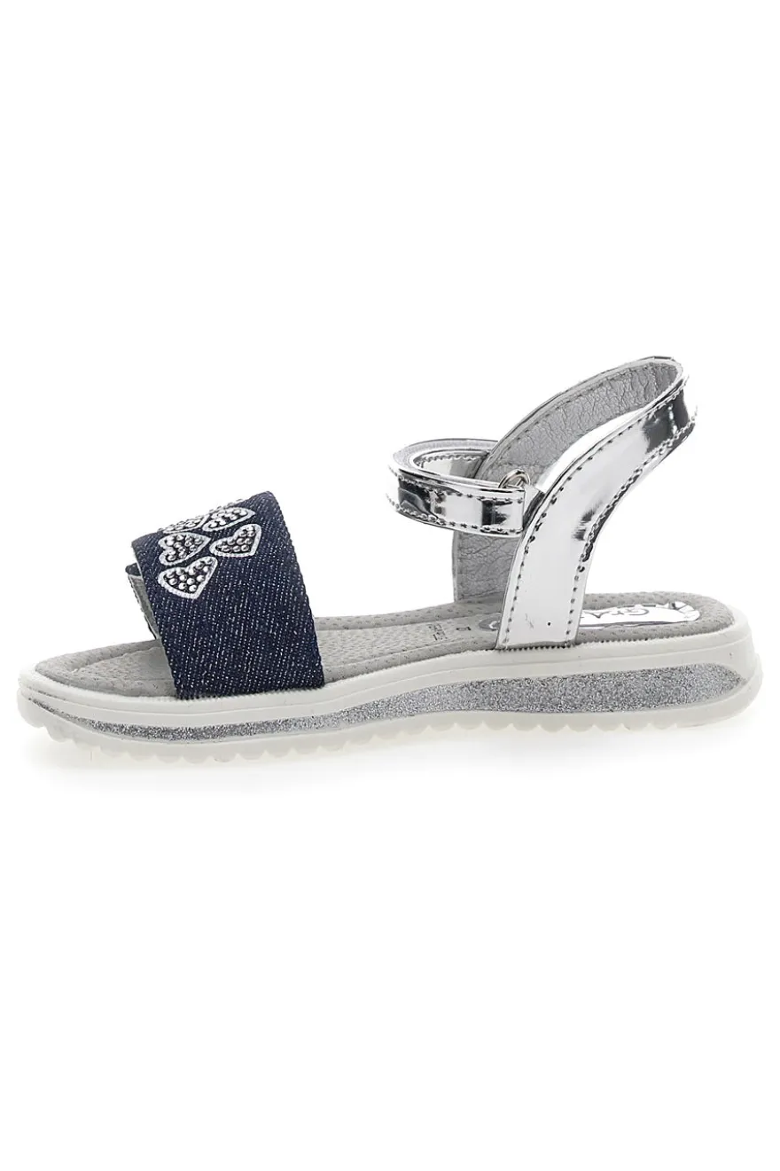 Sandali Denim e Argento Con Chiusura Strappo Grazie Girl 218734