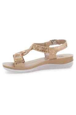 Sandali dorati con strass comfort INBLU 43BV