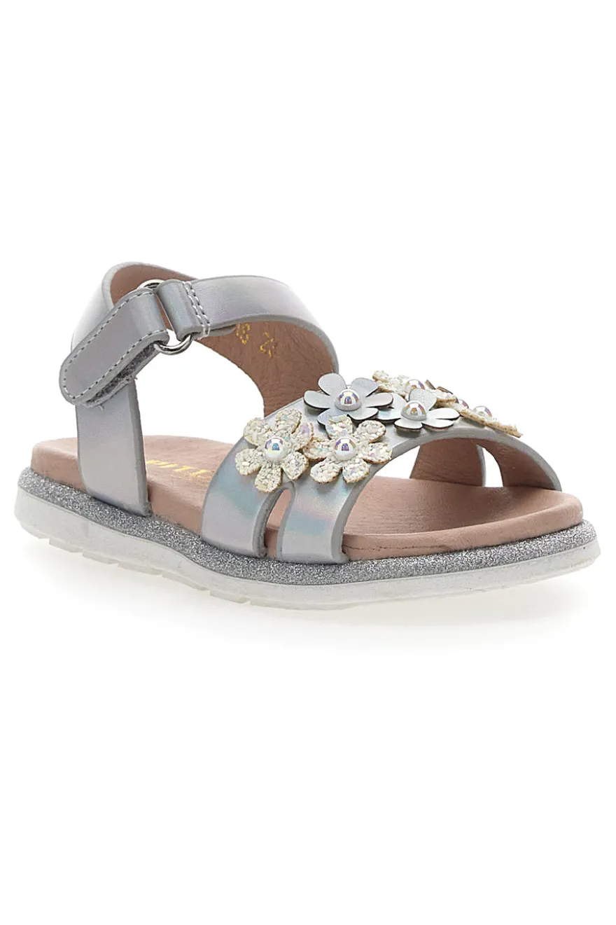 Sandali Eleganti Argento con Fiorellini Pitt Kids 392411