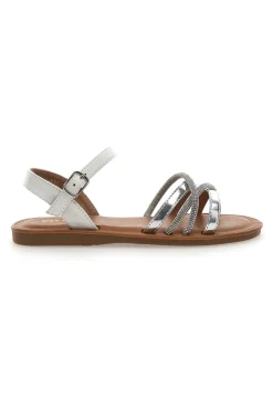 Sandali Eleganti Bianchi e Argento con Strass Pitt Kids 392433