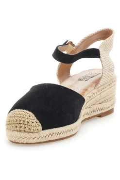 Sandali espadrillas da donna nere con zeppa in corda Pittarello sun BL1