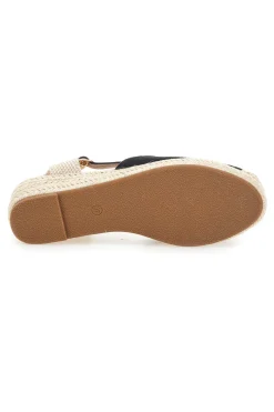 Sandali espadrillas da donna nere con zeppa in corda Pittarello sun BL1