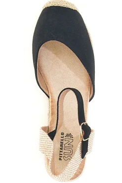 Sandali espadrillas da donna nere con zeppa in corda Pittarello sun BL1