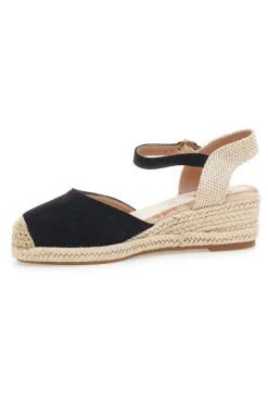 Sandali espadrillas da donna nere con zeppa in corda Pittarello sun BL1