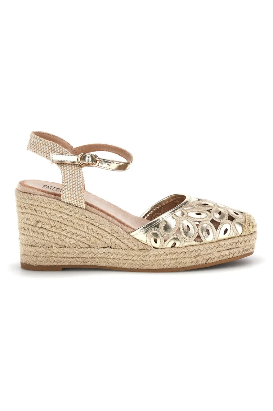 Sandali espadrillas Dorati con zeppa in corda Pittarello Sun Bl5