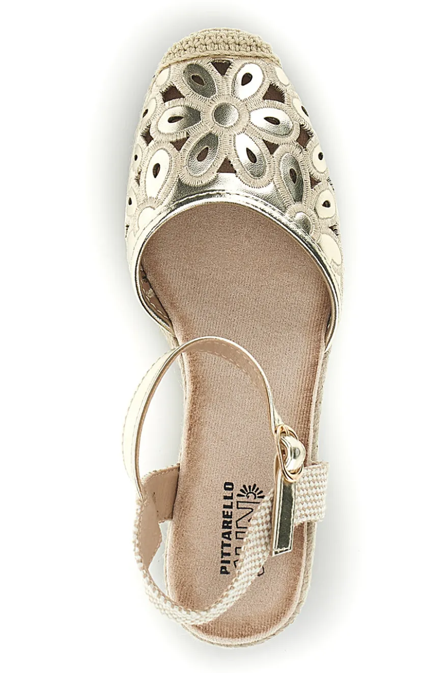 Sandali espadrillas Dorati con zeppa in corda Pittarello Sun Bl5