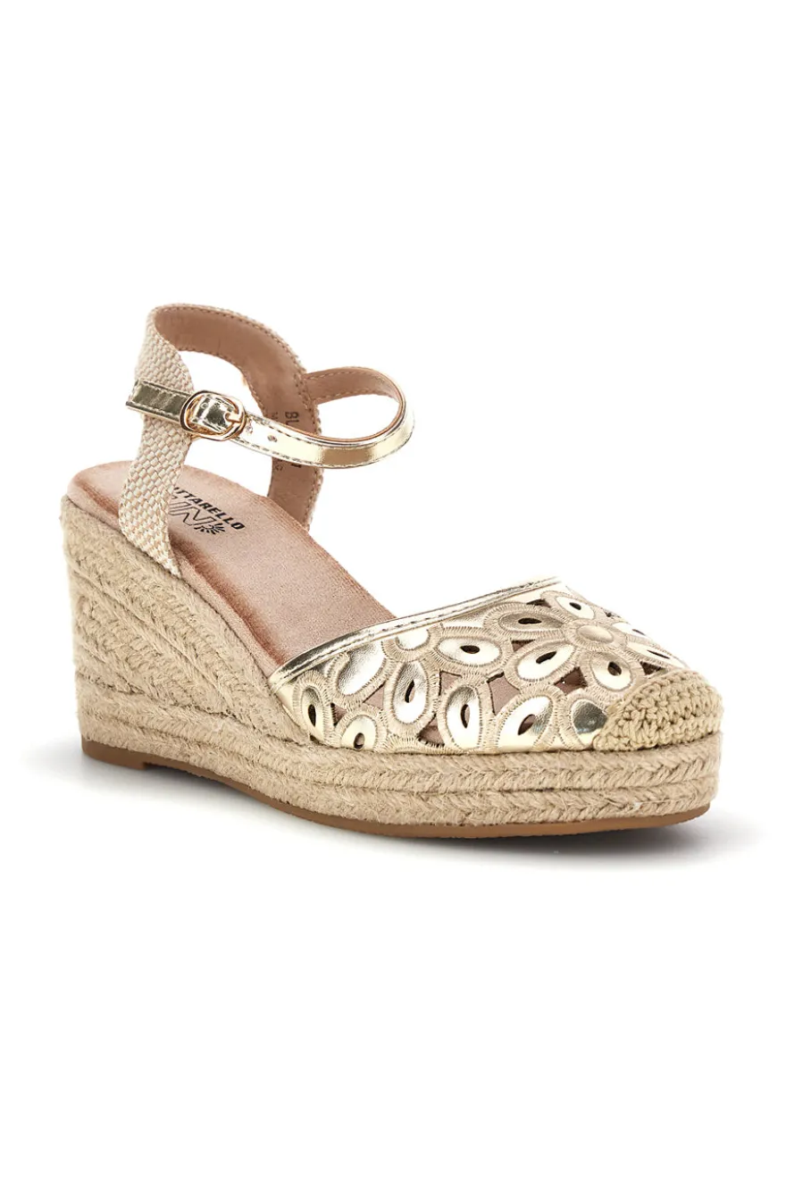 Sandali espadrillas Dorati con zeppa in corda Pittarello Sun Bl5