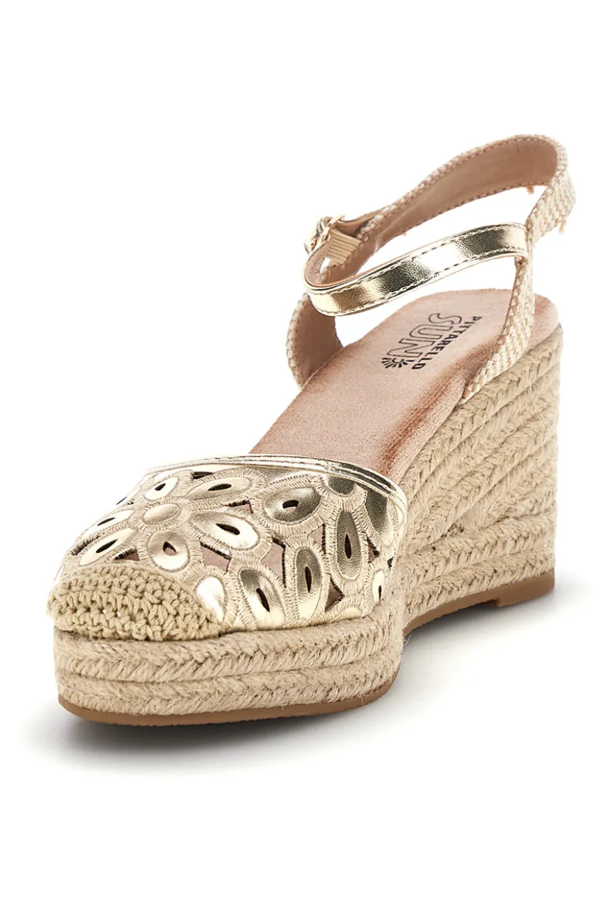 Sandali espadrillas Dorati con zeppa in corda Pittarello Sun Bl5