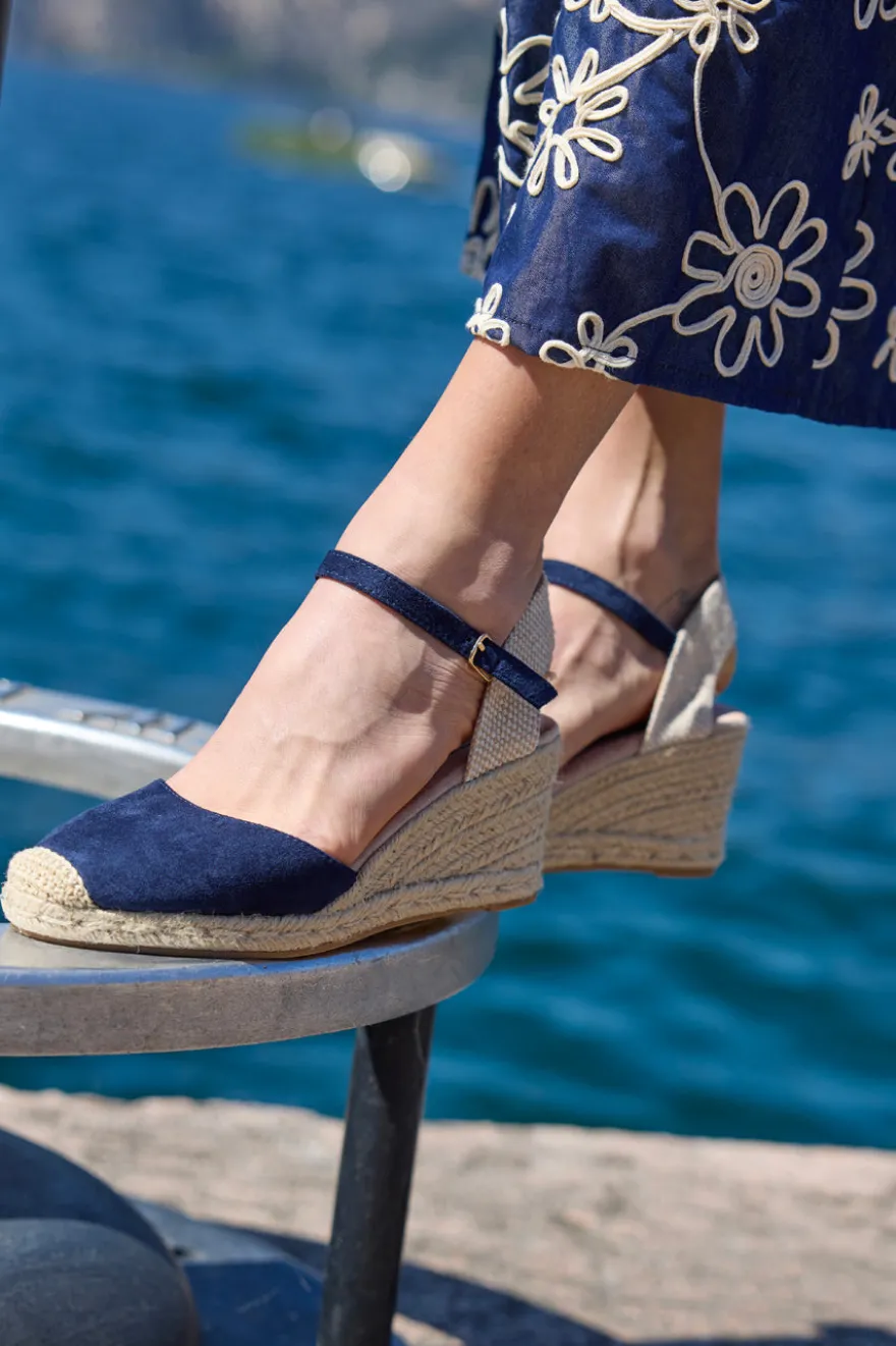 Sandali espadrillas Navy con zeppa in corda Pittarello Sun Bl2