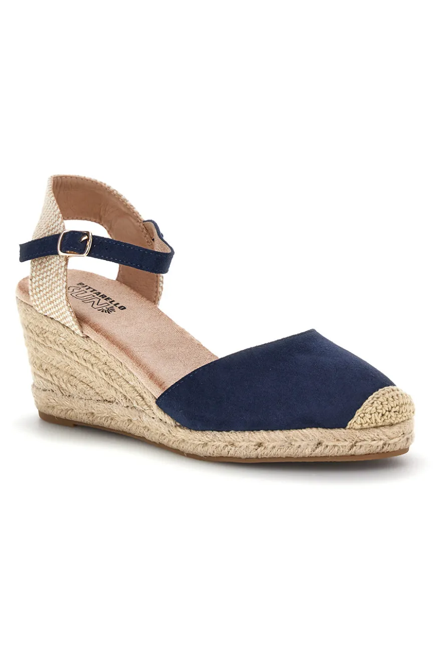 Sandali espadrillas Navy con zeppa in corda Pittarello Sun Bl2