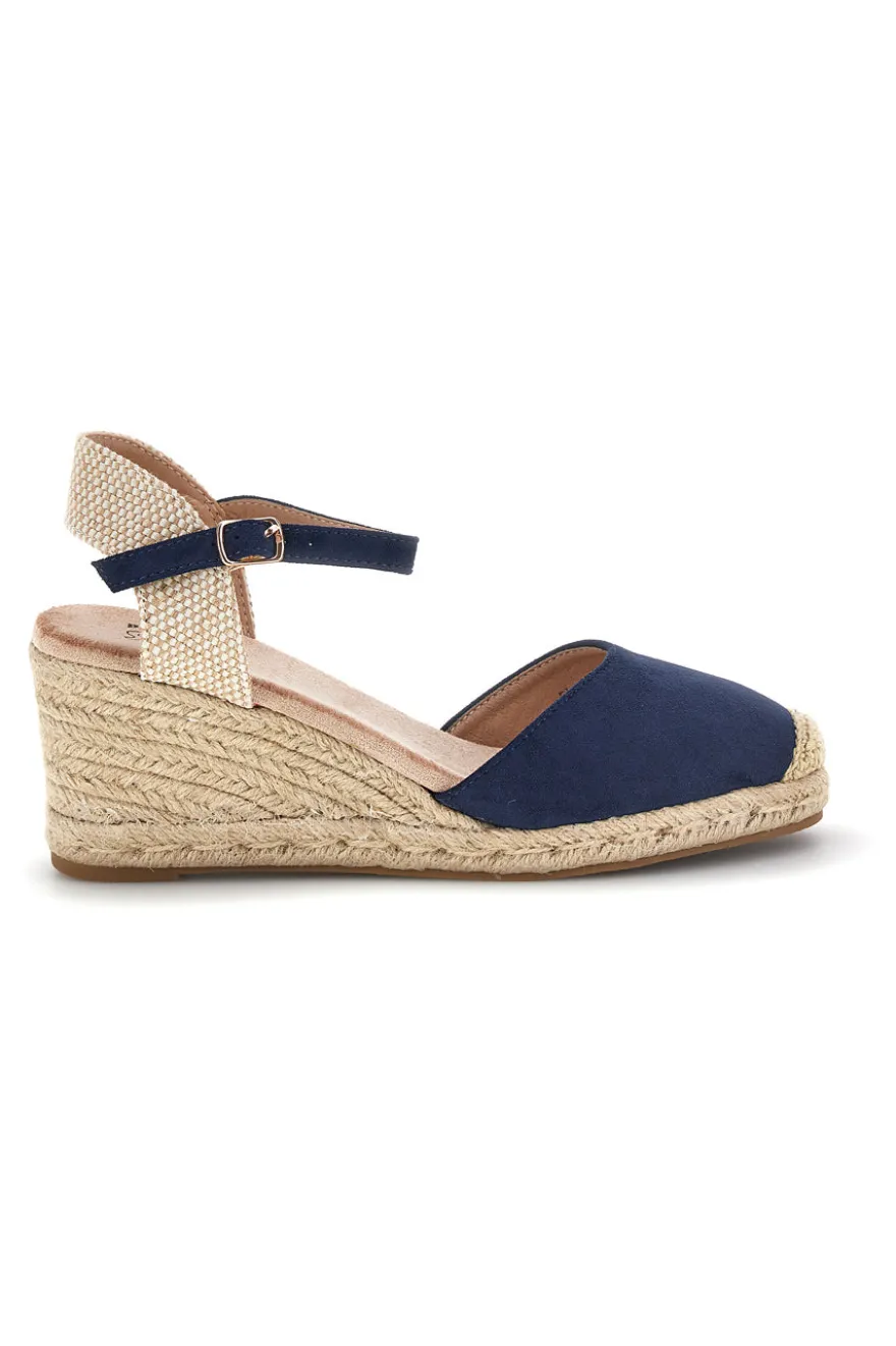 Sandali espadrillas Navy con zeppa in corda Pittarello Sun Bl2