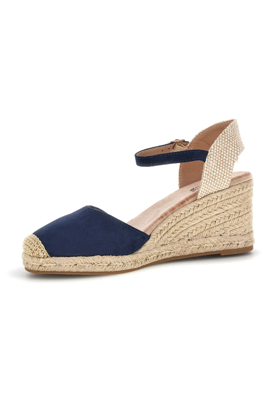 Sandali espadrillas Navy con zeppa in corda Pittarello Sun Bl2