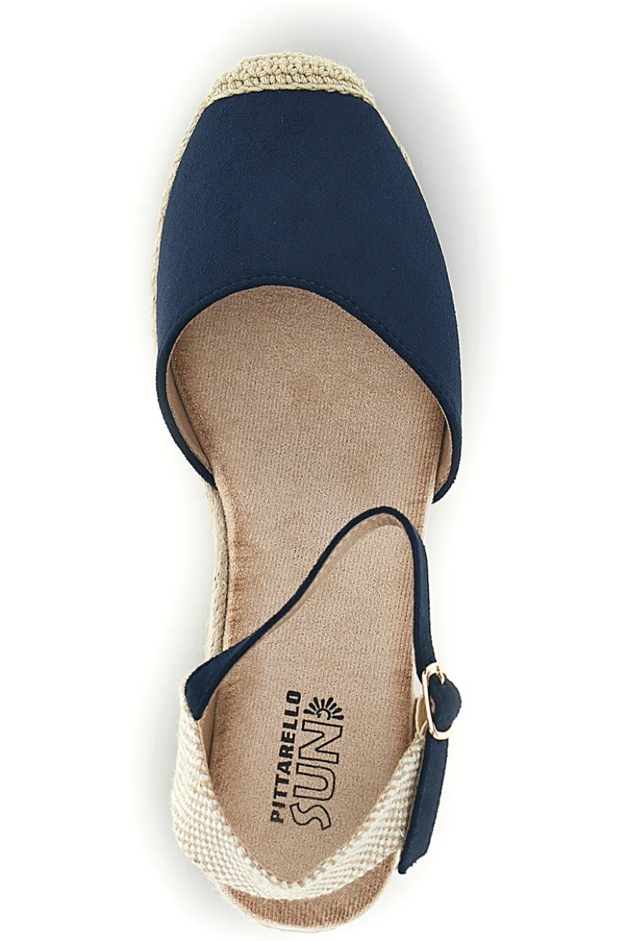 Sandali espadrillas Navy con zeppa in corda Pittarello Sun Bl2