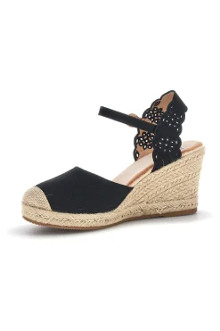 Sandali espadrillas Neri con zeppa in corda Pittarello Sun Bl6