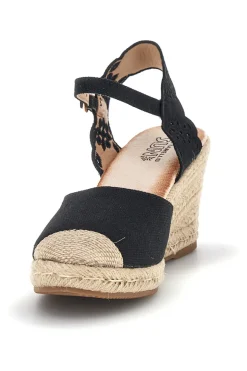 Sandali espadrillas Neri con zeppa in corda Pittarello Sun Bl6