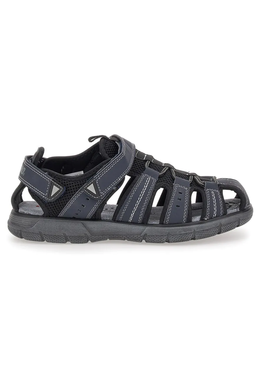 Sandali Fisherman Blu Con Strappo Canguro 1013