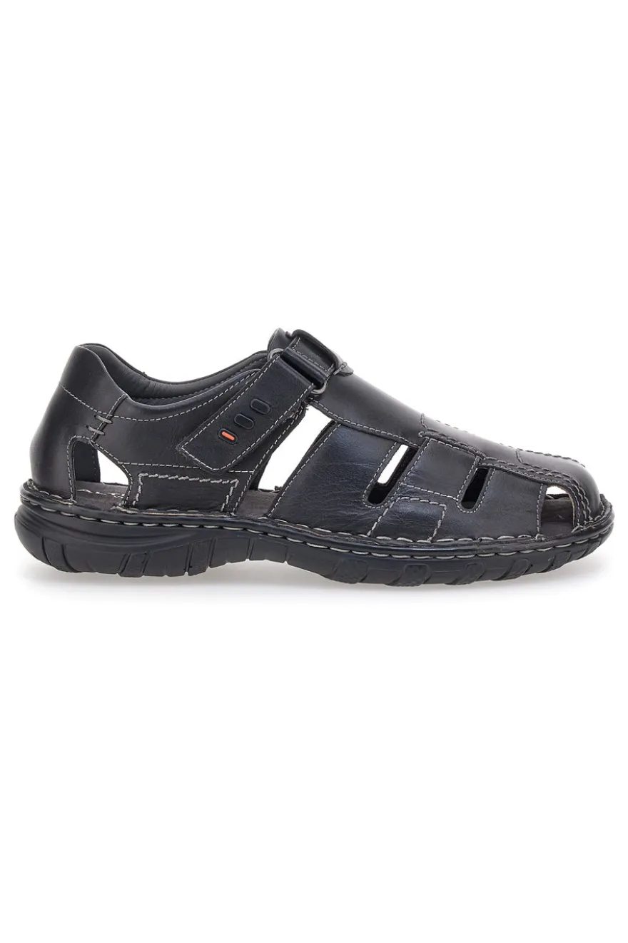 Sandali Fisherman Neri Con Strappo Altemberg 2401