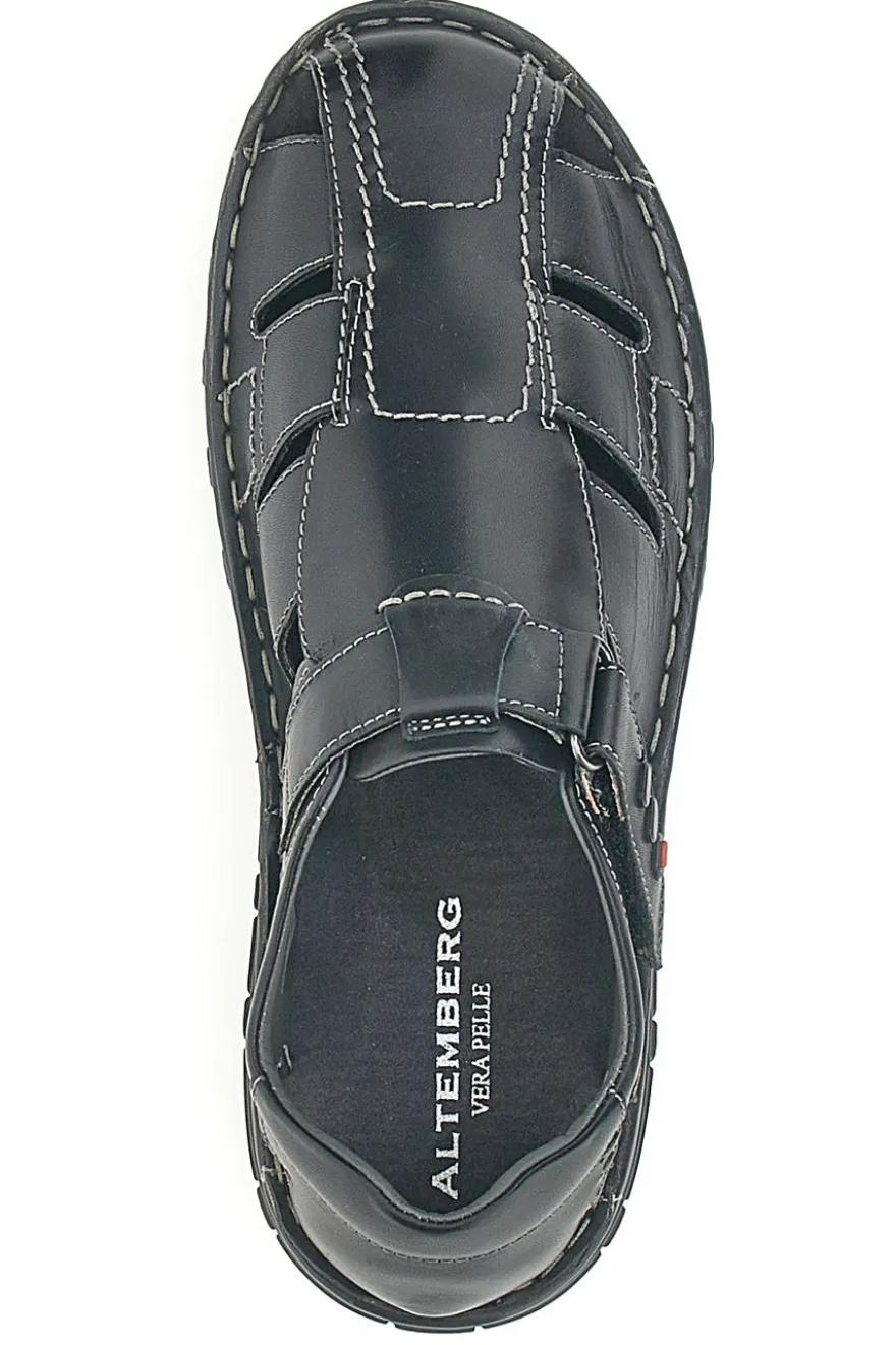 Sandali Fisherman Neri Con Strappo Altemberg 2401