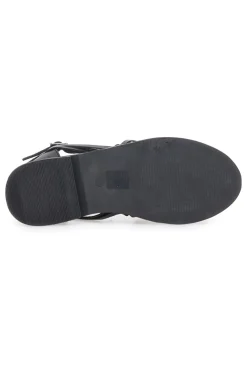 Sandali Fisherman Neri Con Suola Flat Pittarello Look 5022