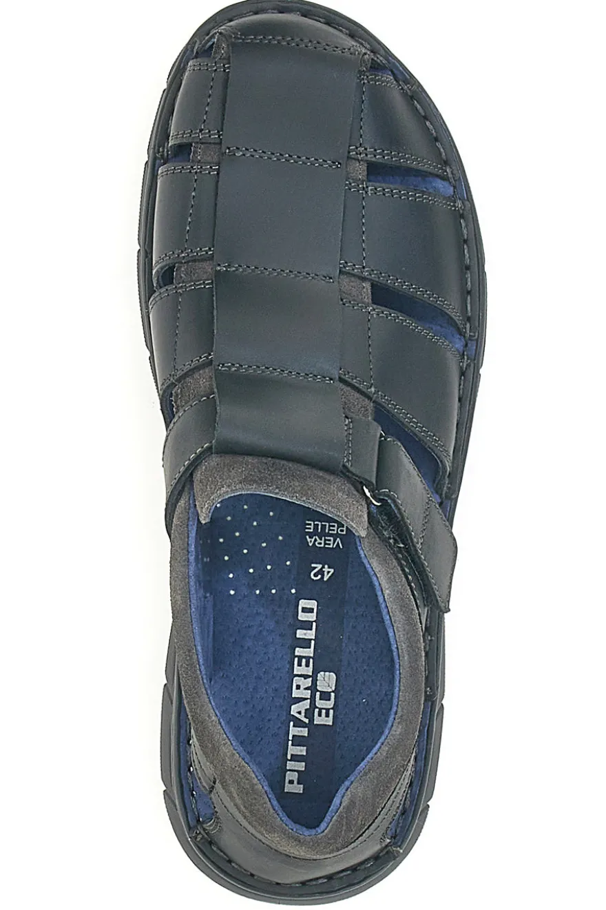 Sandali Fisherman Neri In Pelle Pittarello Eco 7402