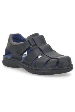 Sandali Fisherman Neri In Pelle Pittarello Eco 7402