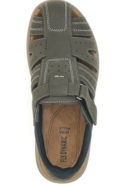 Sandali Fisherman Taupe in Vera Pelle Fly Dinamic 29