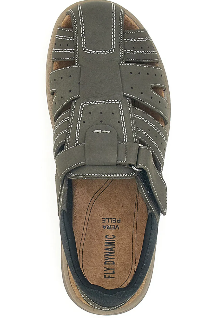 Sandali Fisherman Taupe in Vera Pelle Fly Dinamic 29
