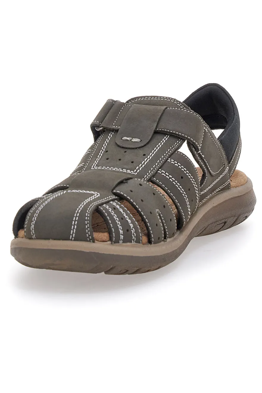 Sandali Fisherman Taupe in Vera Pelle Fly Dinamic 29