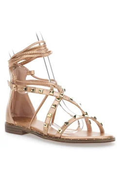 Sandali Flat alla Schiava Oro Rosa Con Inserti Metallici Me & Me 1531