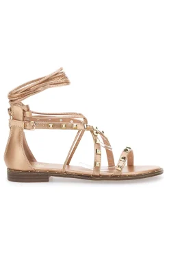 Sandali Flat alla Schiava Oro Rosa Con Inserti Metallici Me & Me 1531